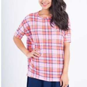 Boxy Tee pink plaid